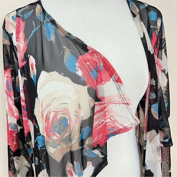 Rainbow Y2K Sheer Floral Maxi Duster L/XL - Picture 2 of 6